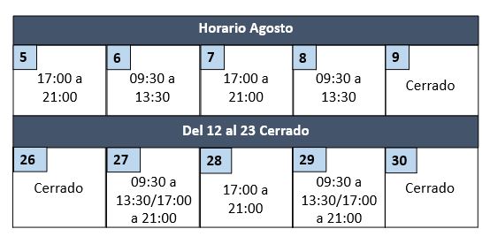 Cambio de horario en Agosto - Clínica dental en Sevilla