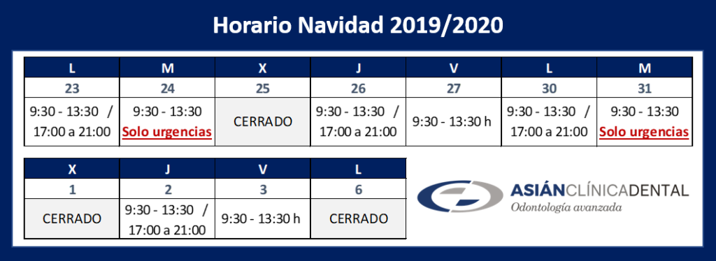 Modificación del horario durante la Navidad - Clínica dental en Sevilla